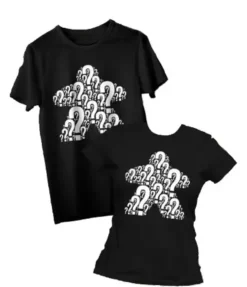 T-shirt: Mr. Meeple - ???, Light Blue Meeple (Black) - Small