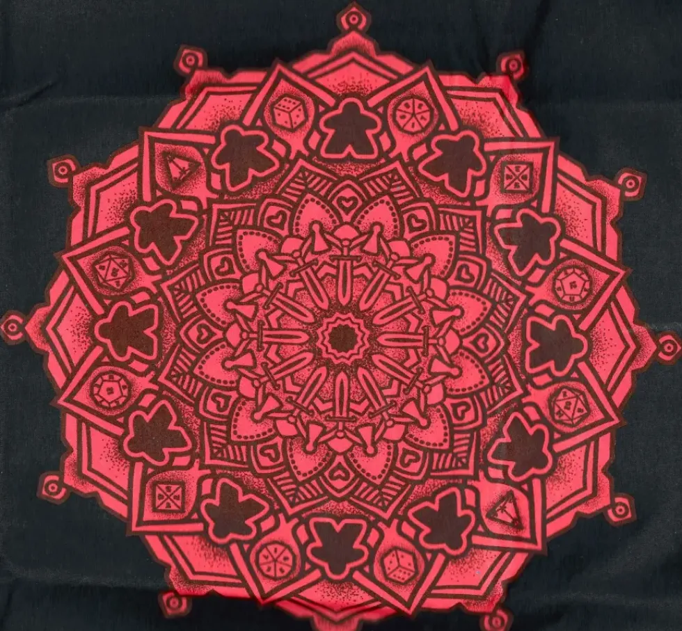 T-shirt: Mr. Meeple - Mandala (Grey) - 3X-Large
