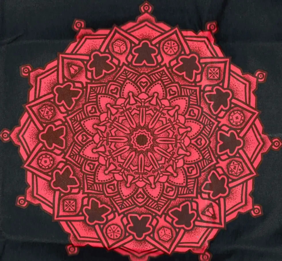 T-shirt: Mr. Meeple - Mandala (Grey) - Woman's Small