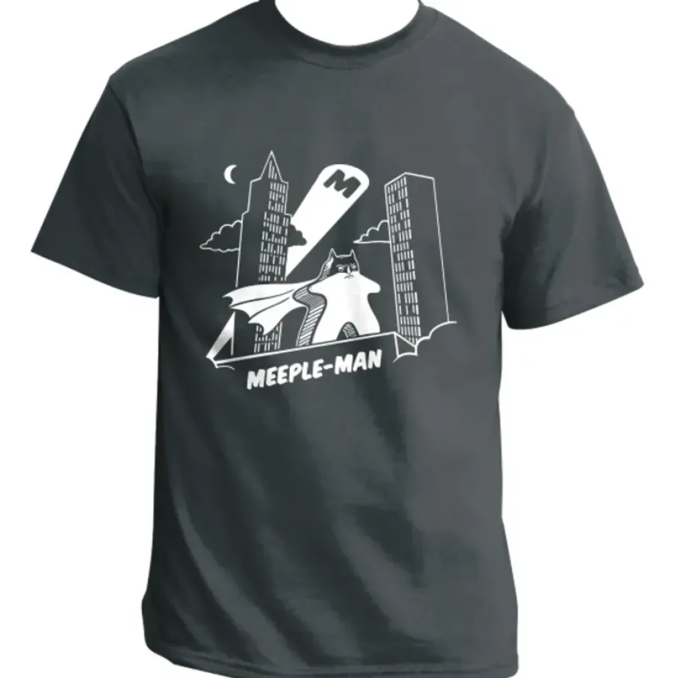 T-shirt: Mr. Meeple - Meeple-Man (Dark Grey) - 3X-Large