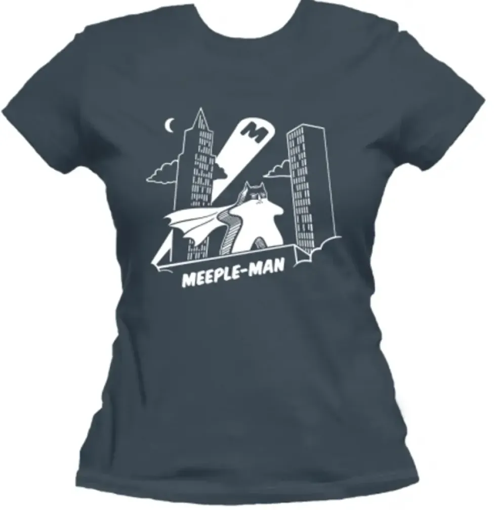 T-shirt: Mr. Meeple - Meeple-Man (Dark Grey) - Woman's Large
