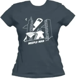 T-shirt: Mr. Meeple - Meeple-Man (Dark Grey) - Woman's Medium