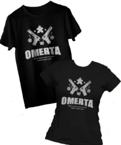 T-shirt: Mr. Meeple - Omerta (Black) - Woman's X-Large