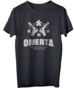 T-shirt: Mr. Meeple - Omerta (Dark Grey) - 4X-Large