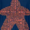 T-shirt: Mr. Meeple - Orange Meeple Wordle, Version 2: Trickerion (Navy) - 5X-Large