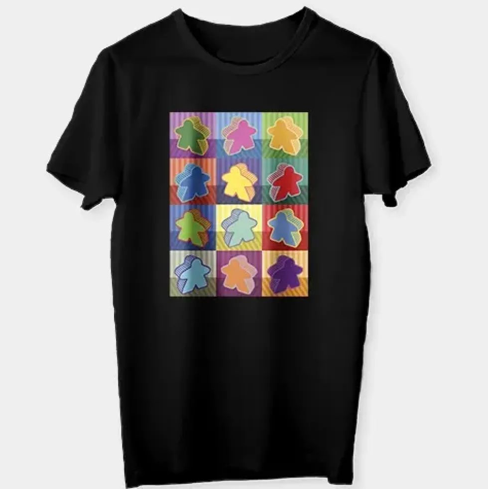 T-shirt: Mr. Meeple - Pop (Black) - Small