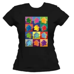 T-shirt: Mr. Meeple - Pop (Black) - Woman's Medium