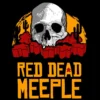 T-shirt: Mr. Meeple - Red Dead Meeple (Black) - Woman's X-Large