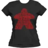 T-shirt: Mr. Meeple - Red Meeple Wordle, Version 3: Scythe (Black) - Woman's Small