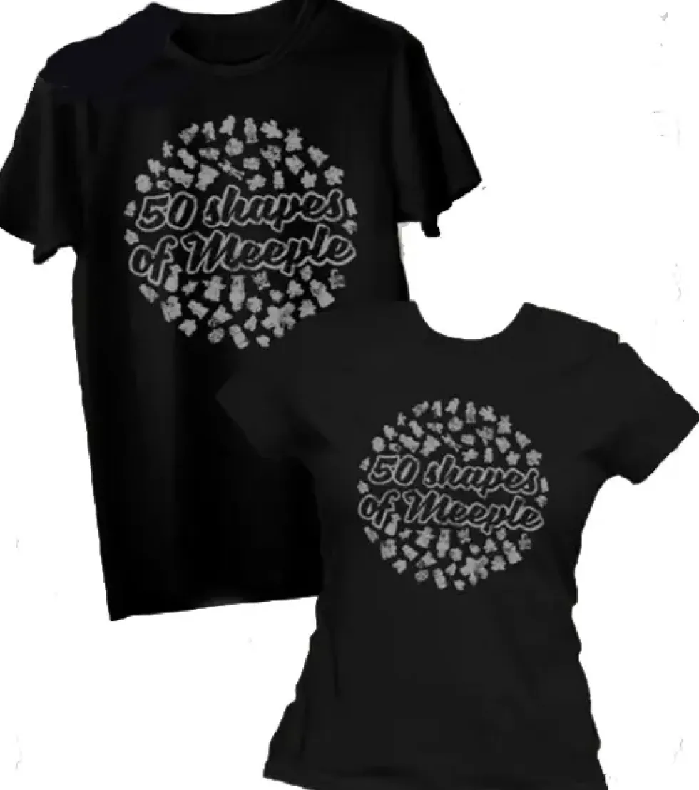 T-shirt: Mr. Meeple - 50 Shapes of Meeple (Black) - Large