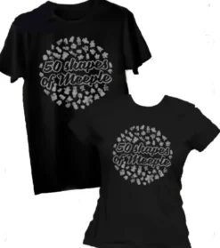 T-shirt: Mr. Meeple - 50 Shapes of Meeple (Black) - X-Large