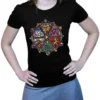T-shirt: Mr. Meeple - Stained Glass (Black) - Woman's Large