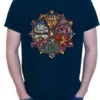 T-shirt: Mr. Meeple - Stained Glass (Navy) - Small