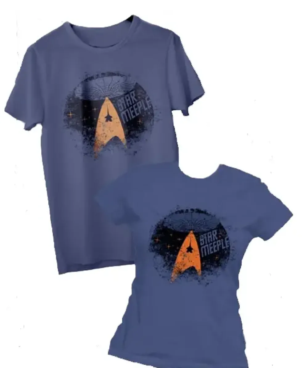 T-shirt: Mr. Meeple - Star Trek Meeple (Denim Blue) - Large