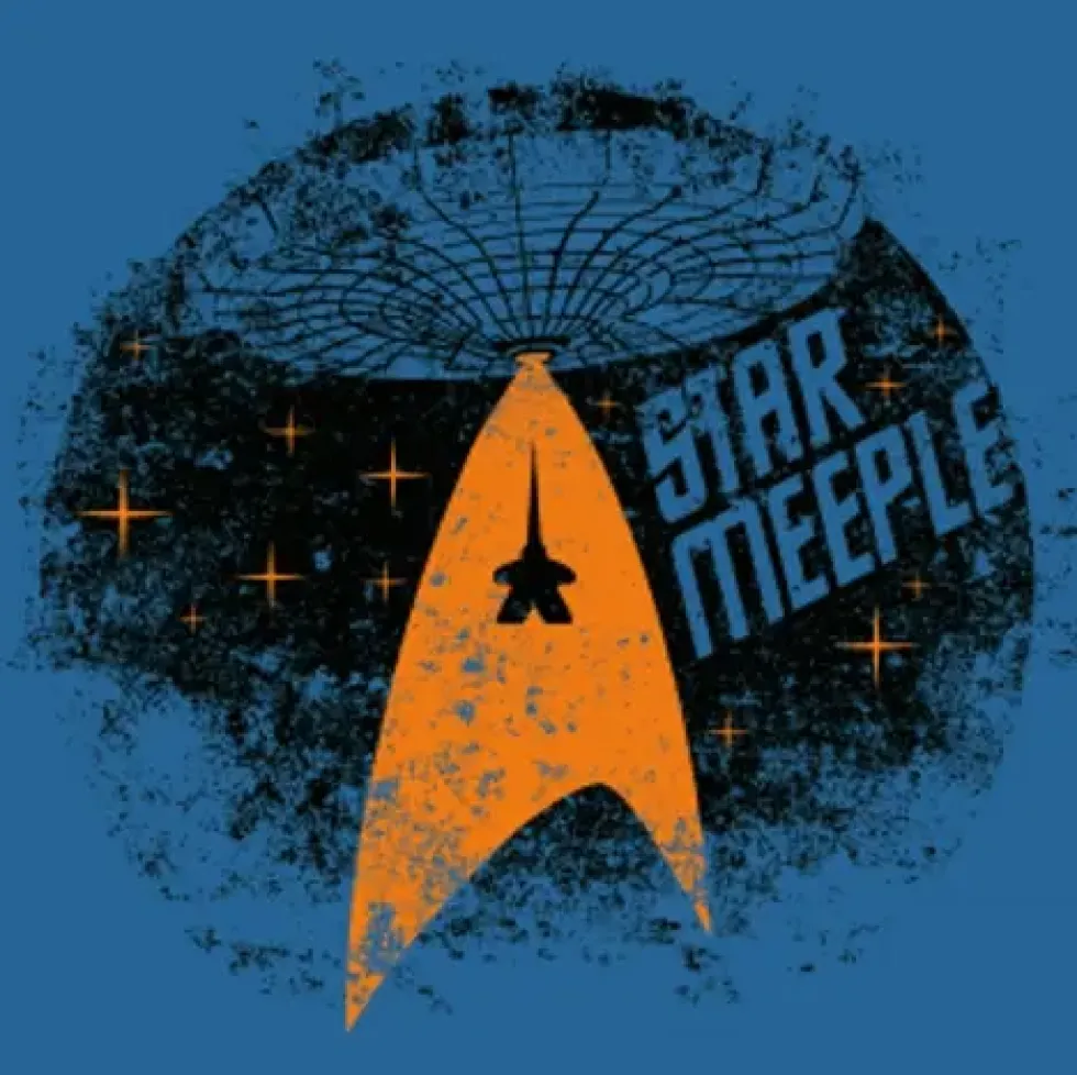 T-shirt: Mr. Meeple - Star Trek Meeple (Denim Blue) - Large