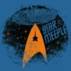 T-shirt: Mr. Meeple - Star Trek Meeple (Denim Blue) - Woman's Medium