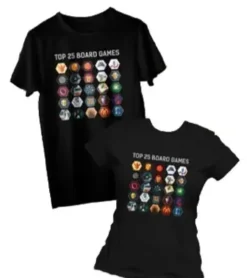 T-shirt: Mr. Meeple - Top 25 Board Games (Black) - Woman's X-Large