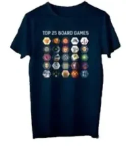 T-shirt: Mr. Meeple - Top 25 Board Games (Navy) - Woman's Large