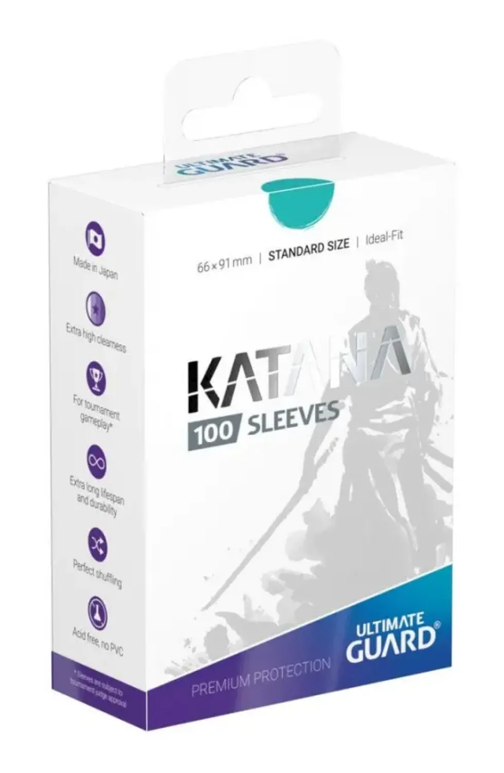 Ultimate Guard Katana Sleeves Standard Size Turquoise (100) (66 x 91 mm)