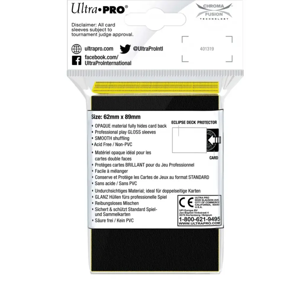 Ultra Pro: Eclipse Gloss Small Sleeves: Lemon Yellow (62 x 89 mm) - 60 st