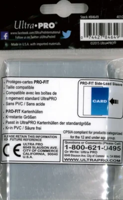 Ultra Pro: PRO-Fit Standard Side Load Deck Protectors 100ct (64 x 89 mm)