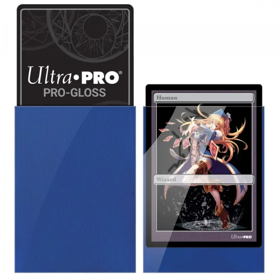 Ultra Pro: PRO-Gloss 60ct Small Deck Protector sleeves: Blue (62 x 89 mm)