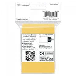 Ultra Pro: PRO-Gloss 60ct Small Deck Protector sleeves: Yellow (62 x 89 mm)