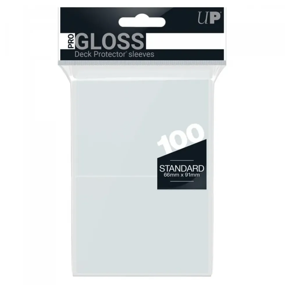 Ultra Pro: PRO-Gloss 100ct Standard Deck Protector sleeves: Clear (66 x 91 mm)