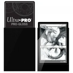 Ultra Pro: PRO-Gloss 100ct Standard Deck Protector sleeves: Black (66 x 91 mm)