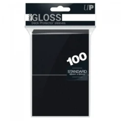 Ultra Pro: PRO-Gloss 100ct Standard Deck Protector sleeves: Black (66 x 91 mm)
