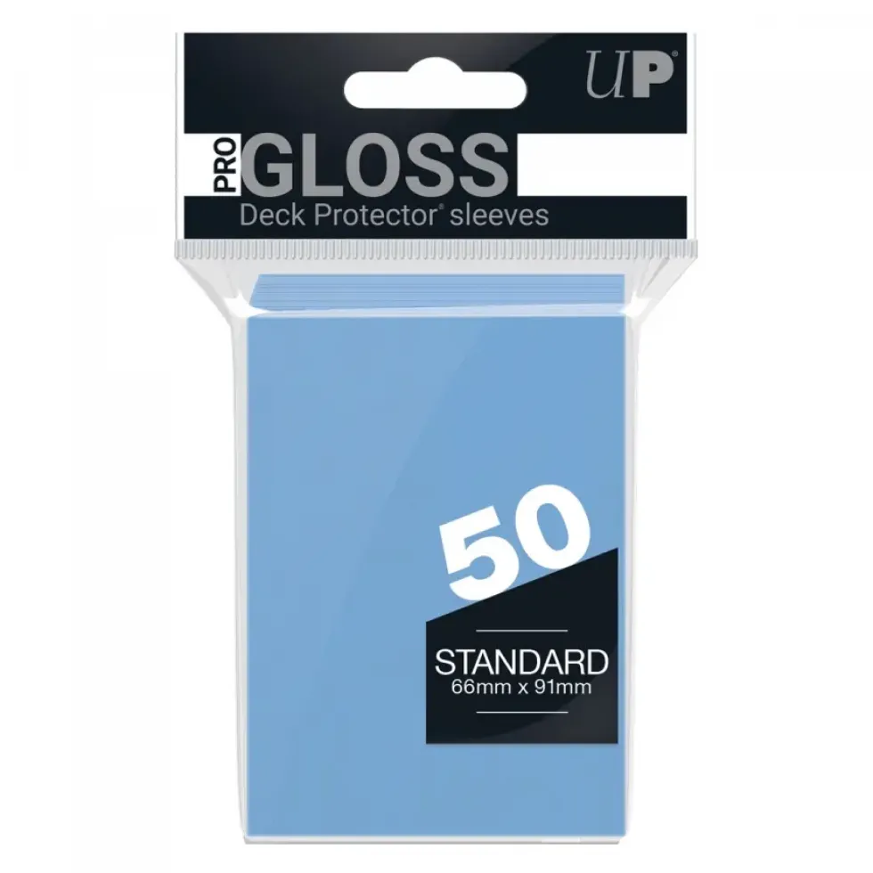 Ultra Pro: PRO-Gloss 50ct Standard Deck Protector sleeves: Light Blue (66 x 91 mm)
