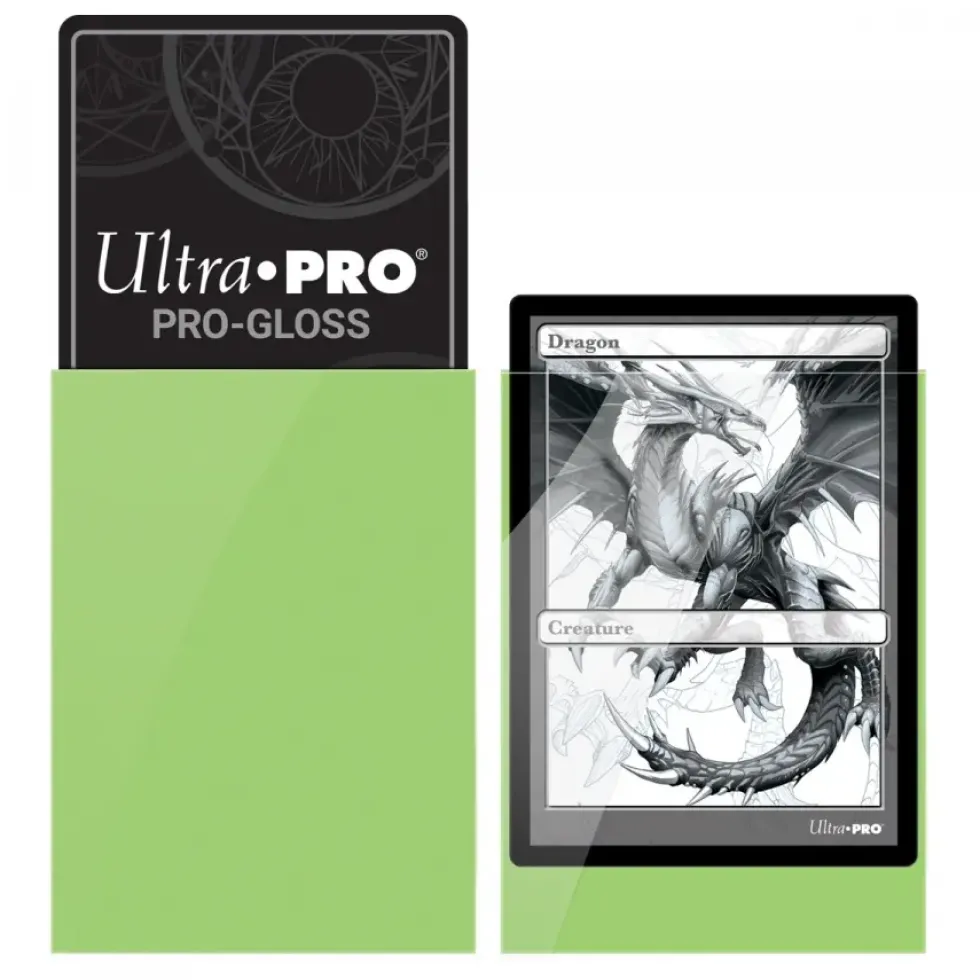 Ultra Pro: PRO-Gloss 50ct Standard Deck Protector sleeves: Lime Green (66 x 91 mm)