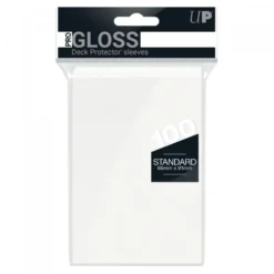 Ultra Pro: PRO-Gloss 100ct Standard Deck Protector sleeves: White (66 x 91 mm)