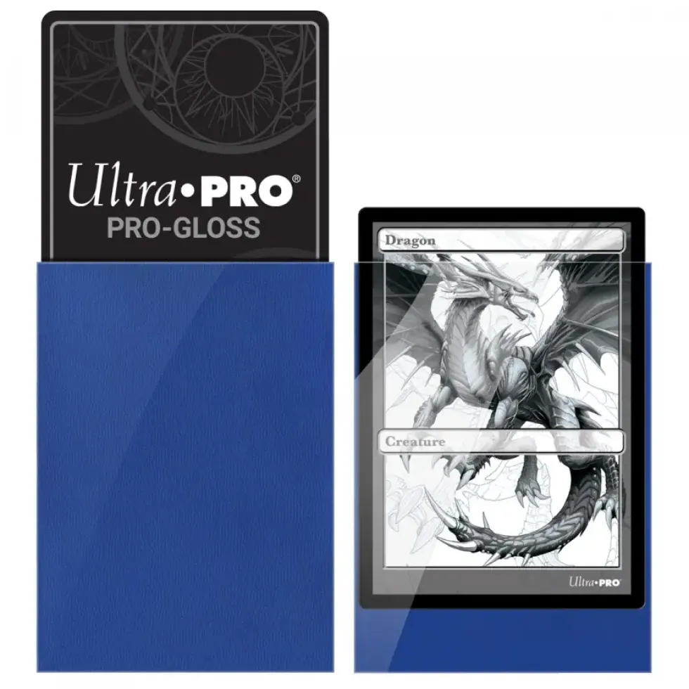 Ultra Pro: PRO-Gloss 100ct Standard Deck Protector sleeves: Blue (66 x 91 mm)