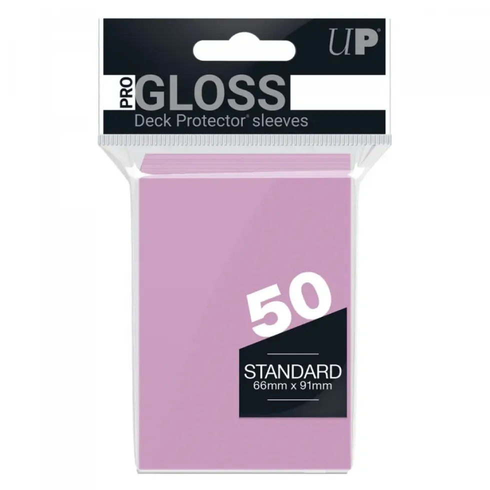Ultra Pro: PRO-Gloss 50ct Standard Deck Protector sleeves: Pink (66 x 91 mm)