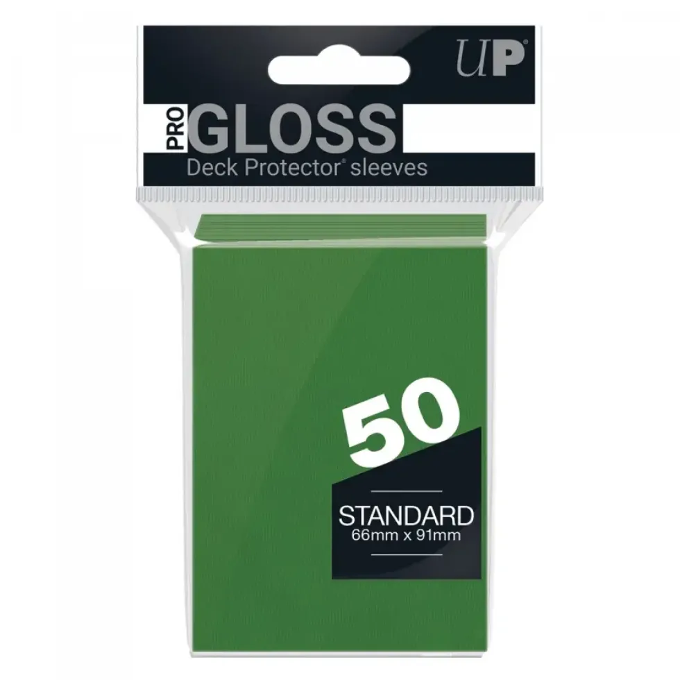Ultra Pro: PRO-Gloss 50ct Standard Deck Protector sleeves: Green (66 x 91 mm)