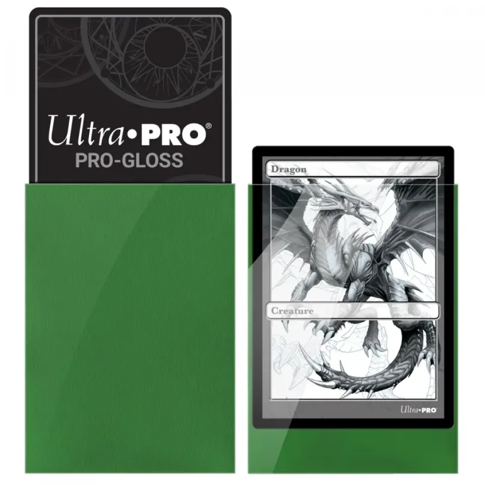 Ultra Pro: PRO-Gloss 50ct Standard Deck Protector sleeves: Green (66 x 91 mm)