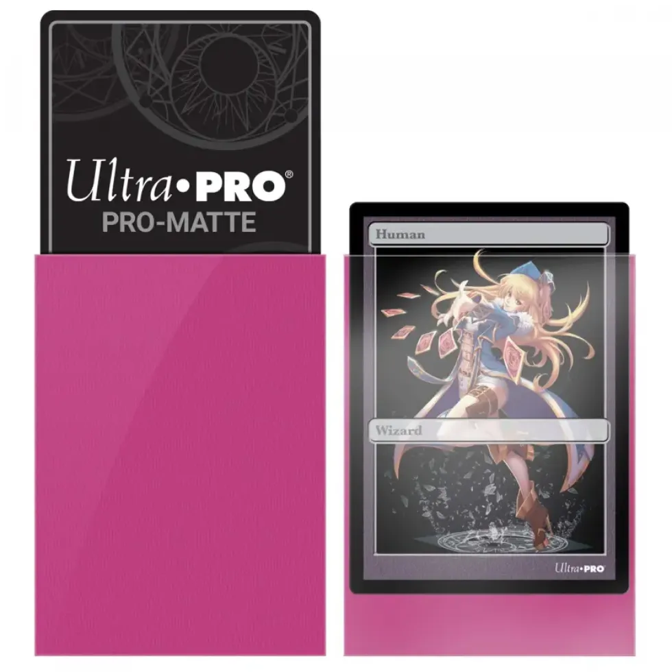 Ultra Pro: PRO-Matte 60ct Small Deck Protector sleeves: Bright Pink (62 x 89 mm)