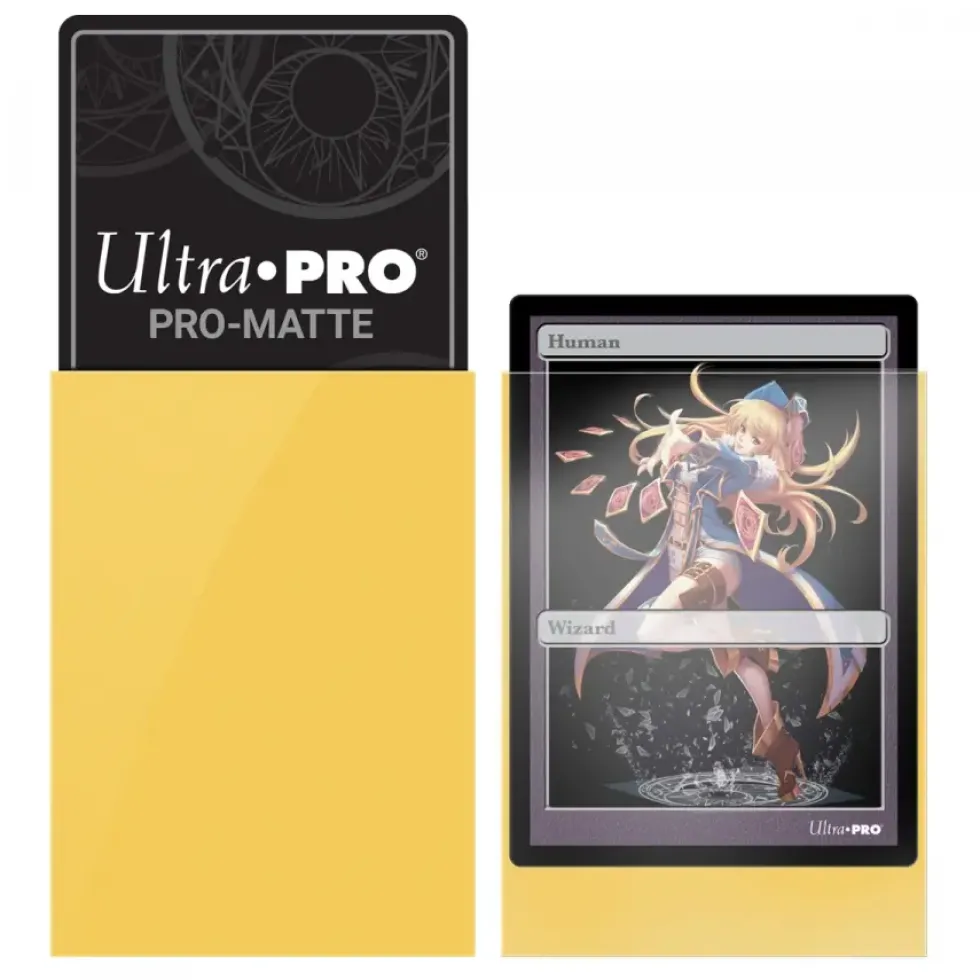 Ultra Pro: PRO-Matte 60ct Small Deck Protector sleeves: Yellow (62 x 89 mm)