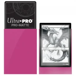 Ultra Pro: PRO-Matte 50ct Standard Deck Protector sleeves: Bright Pink (66 x 91 mm)