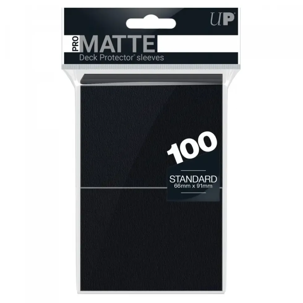 Ultra Pro: PRO-Matte 100ct Standard Deck Protector sleeves: Black (66 x 91 mm)