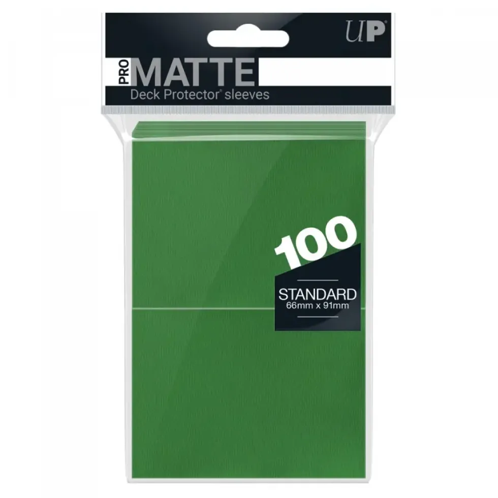 Ultra Pro: PRO-Matte 100ct Standard Deck Protector sleeves: Green (66 x 91 mm)