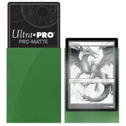 Ultra Pro: PRO-Matte 100ct Standard Deck Protector sleeves: Green (66 x 91 mm)