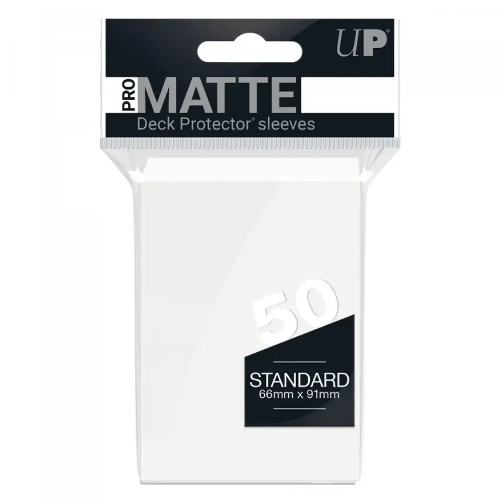 Ultra Pro: PRO-Matte 50ct Standard Deck Protector sleeves: White (66 x 91 mm)