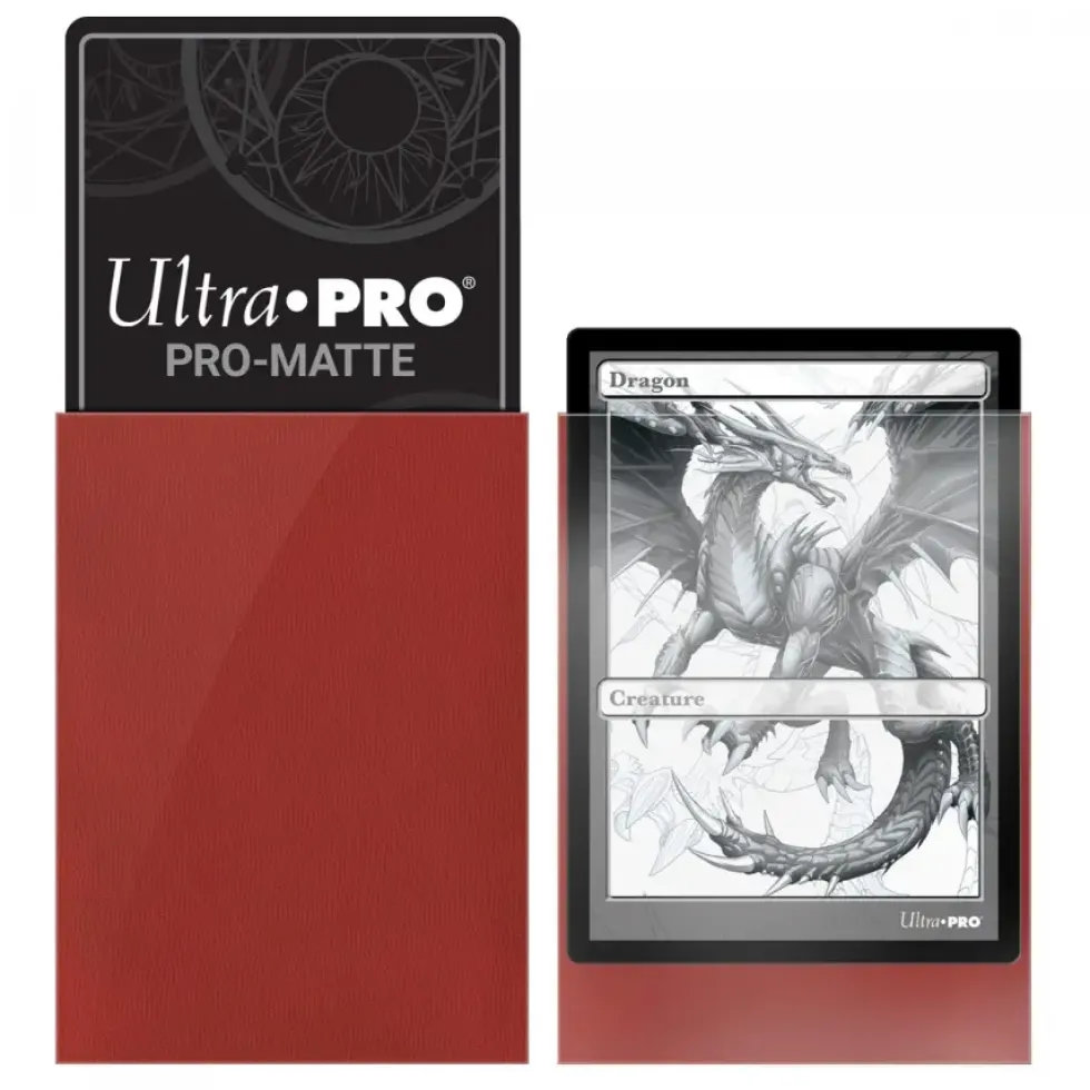 Ultra Pro: PRO-Matte 100ct Standard Deck Protector sleeves: Red (66 x 91 mm)