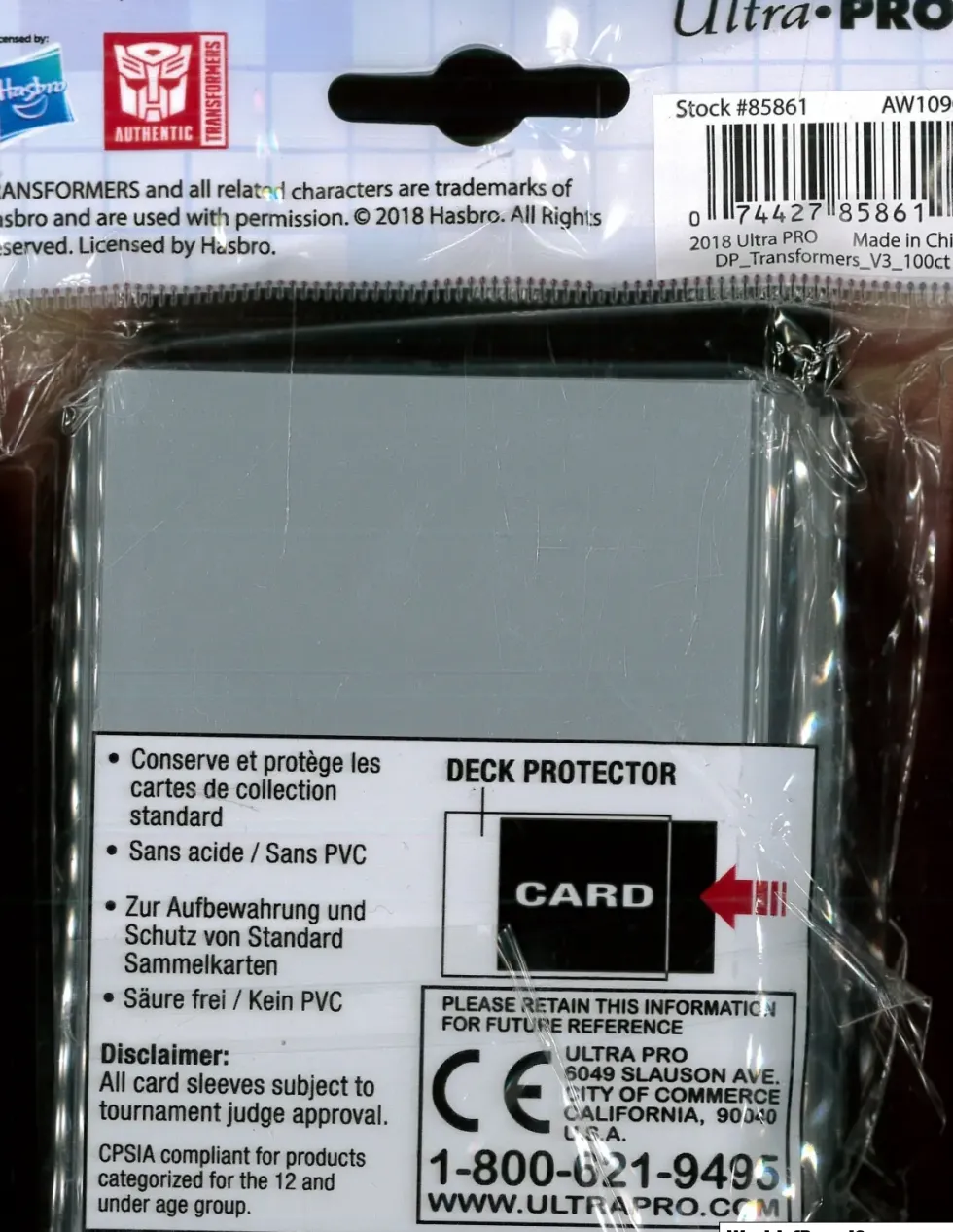 Ultra Pro: Transformers Bumblebee Deck Protector sleeve 100ct (66 x 91 mm)