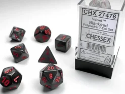Velvet - Black/Red - Dice set