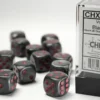 Velvet: Black/Red - d6, 12st (16mm, prickar)