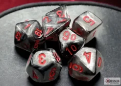 Velvet Mini-Polyhedral Black/Red 7-Die Set