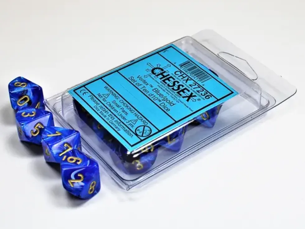 Vortex - Blue/Gold - d10, 10 st